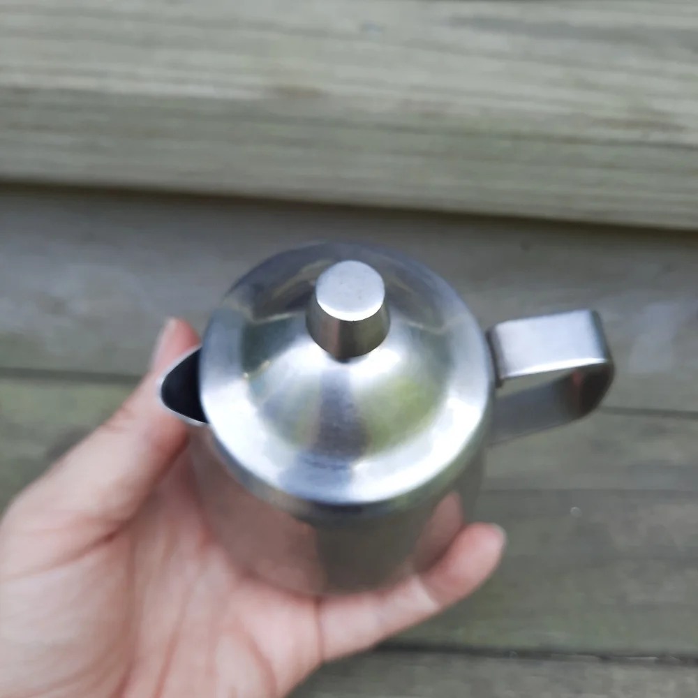Vintage Oneida 18/8 Stainless Steel Astrid Creamer And Covered Sugar Bowl Set